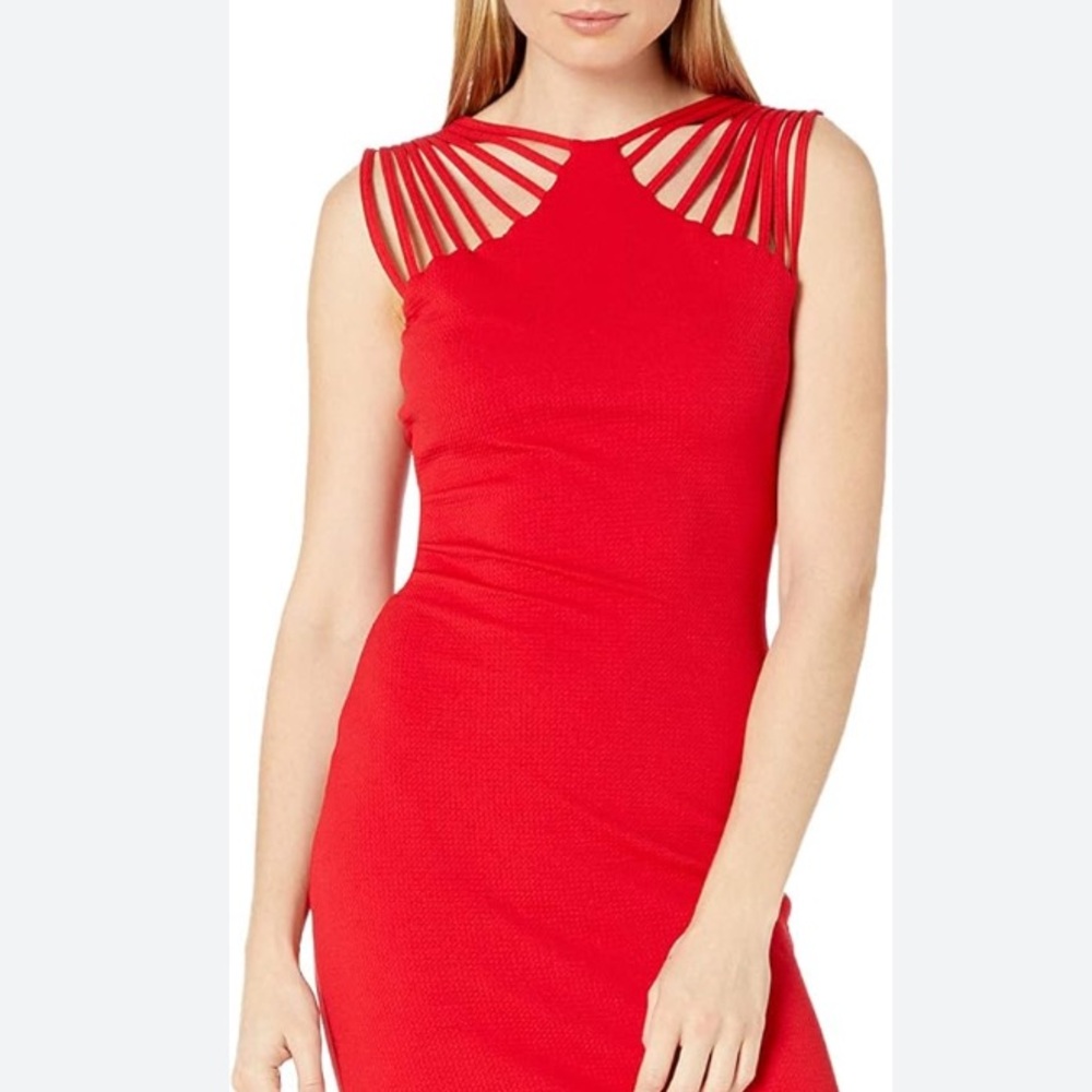 Dress the Population Red Midi Strappy Dress